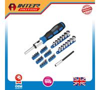 Draper Ratchet Screwdriver Socket and Bit Set, 1-4" Sq. Dr. (40 Piece) 21010