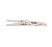 Draper RECIP SAW BLADE 2PCS - S3456XF 43065 Bi-metal Reciprocating Saw Blades for Multi-Purpose Cutting, 200mm, 6-12tpi (Pack of 2)