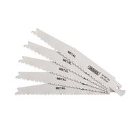 Draper RECIP SAW BLADE 5PCS - S123XF 38755 Bi-metal Reciprocating Saw Blades for Metal Cutting, 150mm, 8-14tpi (Pack of 5)