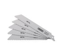 Draper RECIP SAW BLADE 5PCS - S922VF 43463 Bi-metal Reciprocating Saw Blades for Metal, 150mm, 10-14tpi (Pack of 5)