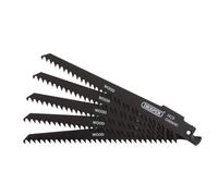 Draper 43430 Reciprocating Saw Blades for Wood and Plastic Cutting, 150mm, 6tpi (Pack of 5)