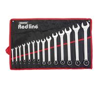 Draper Redline 14 Piece Combination Spanner Set - 80931 - Metric Chrome Plated Tool Kit
