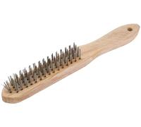 Draper Redline 4 Row Wire Scratch Brush | 290mm Rust Removal Tool | Wooden Handle | Paint Removal | Cleaning Hand Tools | 68723