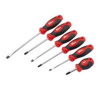 Draper Redline 6 Piece Soft Grip Screwdriver Set with Magnetic Tips - 68013 - Crosshead and Flathead Screwdrivers
