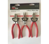 Draper Redline 3 Piece 160mm Plier Set | PVC Dipped Handles Hand Tools Kit | Carbon Steel Long Nose Pliers | Combination and Diagonal Side Cutters | Hardened Jaws and Cutting Edges | 67924