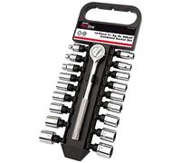 Draper Redline 68928 3/8-Inch Square Drive MM/AF Combined Socket Set (18-Piece)