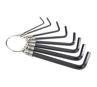 Draper Redline 8 Piece Hexagon Allen Key Set | Metric/Imperial Combined Long Pattern Hand Tools | Hex Key Wrench Kit | Long Arm Chrome Vanadium Steel Kit | Keyring Type holder | 68002