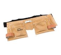 Draper Redline Double Tool Belt | Leather Hand Tools Storage Pouch | 10 Pockets, 2 Hammer Loops, Tape Measure Holder, Pliers Holder | 67831