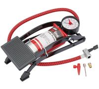 Draper Redline Foot Pump | Braided Delivery Hose | Lock on Connector | Cylinder Manual Pump | Air Bed and Football Nozzle Included | 68092