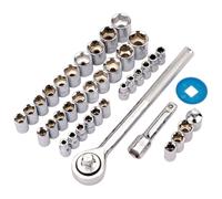 Draper Redline Socket Set, 1/4", 3/8" Sq. Dr. (39 Piece)