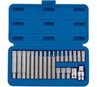 Draper Ribe Socket and Bit Set 1/2" 3/8"D 22 pc Long & Short S2 Steel 16347