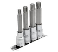 Draper Ribe Socket Bit Set 1/2" Sq Dr 4 Piece 100mm Size 10 to 14 - 16345