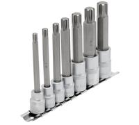 Draper Ribe Socket Bit Set 3/8" & 1/2" Sq Dr 7 Piece 100mm 6 to 12 - 16346