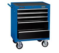 Draper Roller Tool Cabinet, 5 Drawer, 26", Blue