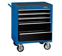 Draper Roller Tool Cabinet, 5 Drawer, 26", Blue