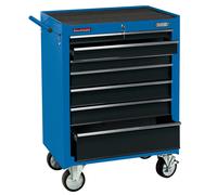 Draper Roller Tool Cabinet With Powder Coated Finish 7 Drawer 26" Blue