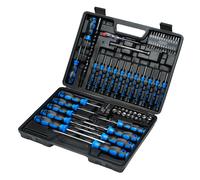 Draper Screwdriver Socket and Bit Set Blue 70 Piece Soft Grip Handles 40850