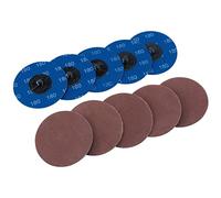 Draper SD3AB 180 Grit Aluminium Oxide Sanding Discs, Blue, 75 mm, Set of 10 Piece