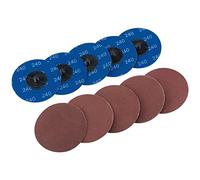 Draper SD3AB 240 Grit Aluminium Oxide Sanding Discs, Blue, 75 mm, Set of 10 Piece