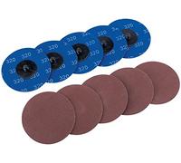 Draper SD3AB 320 Grit Aluminium Oxide Sanding Discs, Blue, 75 mm, Set of 10 Piece