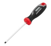 Draper Slotted Parallel Soft Grip Screwdriver, SL4 x 100mm - 13387 - Magnetic Tip, CRV Blade
