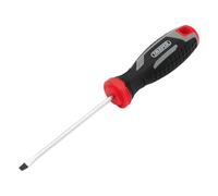 Draper Slotted Soft Grip Screwdriver, SL4 x 100mm - 13386 - Magnetic Tip, CRV Blade
