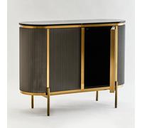 draper small wooden storage cabinet in grey and black marble effect