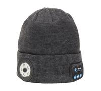 Draper Smart Wireless Rechargeable Beanie With Led Head Torch And Usb Charging Cable, Grey, One Size 28351