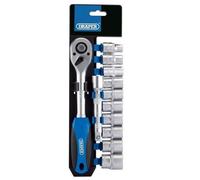 Draper 12-Piece 1/2-Inch Square Drive Metric Socket & Ratchet Set - DIY Home, Workshop & Car Kit