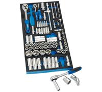 DRAPER Socket Set in Full Drawer EVA Insert Tray, 1/4", 3/8", and 1/2" (84 Piece