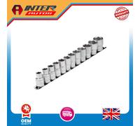 Draper Socket Set on Metal Rail, 1-2" Sq. Dr. (12 Piece) 16402