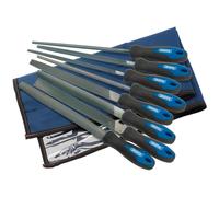 Draper Soft Grip Engineer's File and Rasp Set 200mm Blue 8 Piece 44961