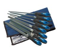Draper Soft Grip Engineer's File and Rasp Set, 200mm, Blue (8 Piece) 44961