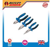 Draper Soft Grip Pliers Set, 160mm, Blue (3 Piece) 45864