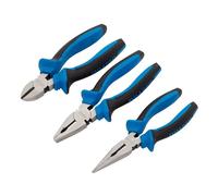 DRAPER Soft Grip Pliers Set, 160mm, Blue 3 Piece Stock No: 45864