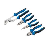 Draper Soft Grip Pliers Set 4pc Combination Long Nose Side Cut & Waterpump 81147