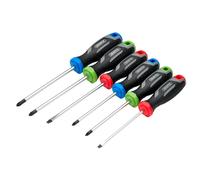 Draper 6pc Soft Grip Screwdriver Set - 13433 - Magnetic Tips, CRV Blades