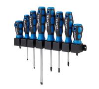 Draper Soft Grip Screwdriver Set 8 Piece And Wall Mountable Storage Rack 48933
