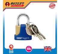 Draper Solid Brass Padlock 2 Keys Hardened Steel Shackle and Bumper 32mm 64164