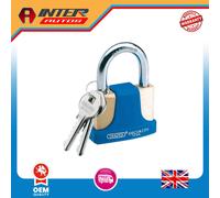 Draper Solid Brass Padlock 2 Keys Hardened Steel Shackle and Bumper 52mm 64166