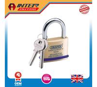 Draper Solid Brass Padlock Mushroom Pin Tumblers Steel Shackle Bumper 50mm