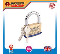 Draper Solid Brass Padlock Mushroom Pin Tumblers Steel Shackle Bumper 60mm