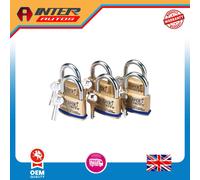 Draper Solid Brass Padlocks with Hardened Steel Shackle, 60mm (Pack of 6) 67663