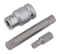 Draper Spline Bit Set 1/2"D 3 Piece Inc Holder 8 - 30mm & 12 - 75mm Long 83566