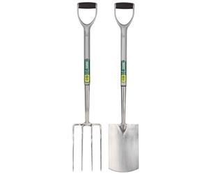 Draper Stainless Steel Garden Fork & Spade With Soft Grip Handle 83755 & 83756