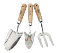 Draper Stainless Steel Hand Fork And Trowels Set With Ash Handles (3 Piece) 09565
