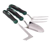 Draper Stainless Steel Heavy Duty Soft Grip Fork Trowel Weeder Set 3 Piece 27436