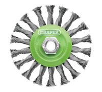 Draper Stainless-Steel Twist-Knot Flat Wire Wheel Brush 115Mm M14 each 1 08061