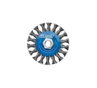 Draper Steel Twist-Knot Flat Wire Wheel Brush, 100mm, M14 08055