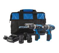 Draper Storm Force® 10.8V Power Interchange Combi Drill and Rotary Drill Twin Kit, 3 x 1.5Ah Batteries, 1 x Charger, 1 x Bag